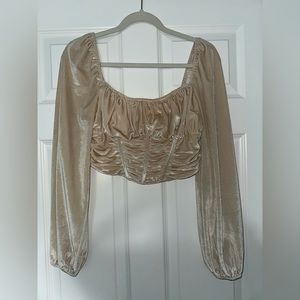 Ruby and Jenna boutique long sleeve velvet corset top (size medium)